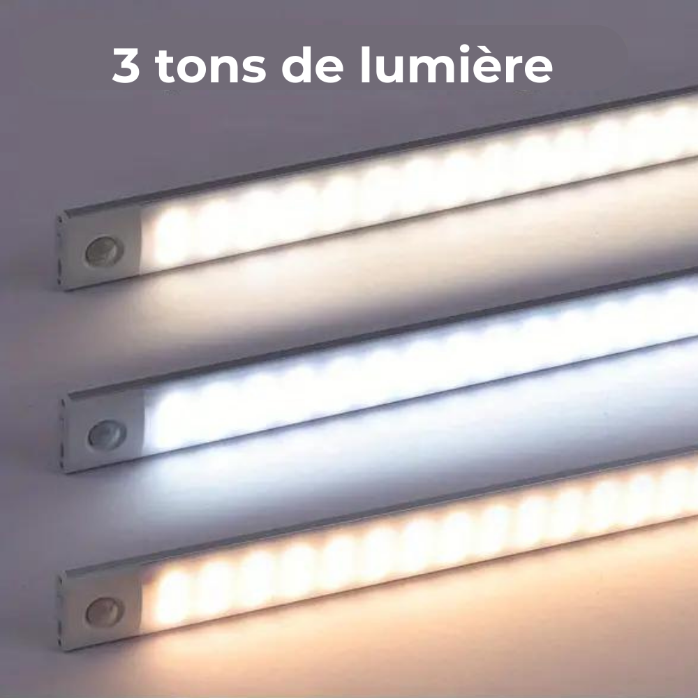 Barre de lumière LED adhésive à batterie rechargeable USB