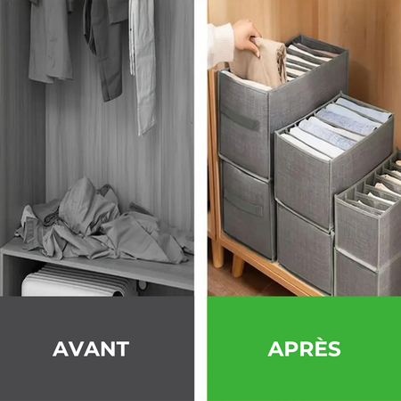 Boîtes de rangement pour vêtements avec grilles de séparation