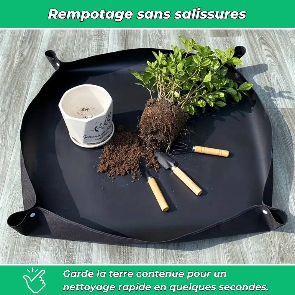 Tapis de rempotage anti-salissures pour un jardinage propre