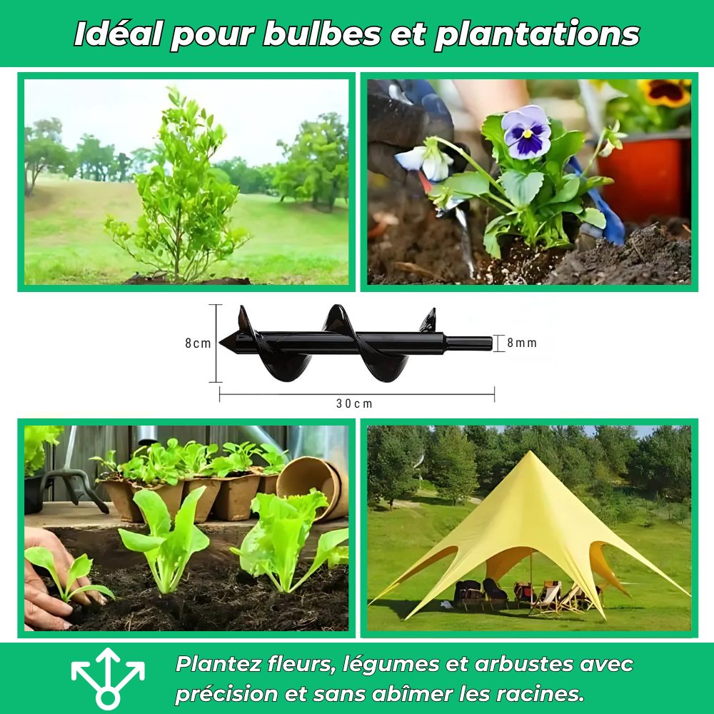 Foret de terre pour perceuse – Plantation rapide et facile