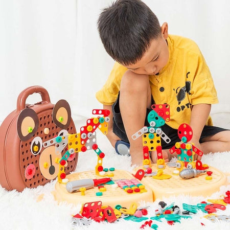 CreatiScrew™ Perceuse Électrique et puzzle 2D et 3D pour enfants