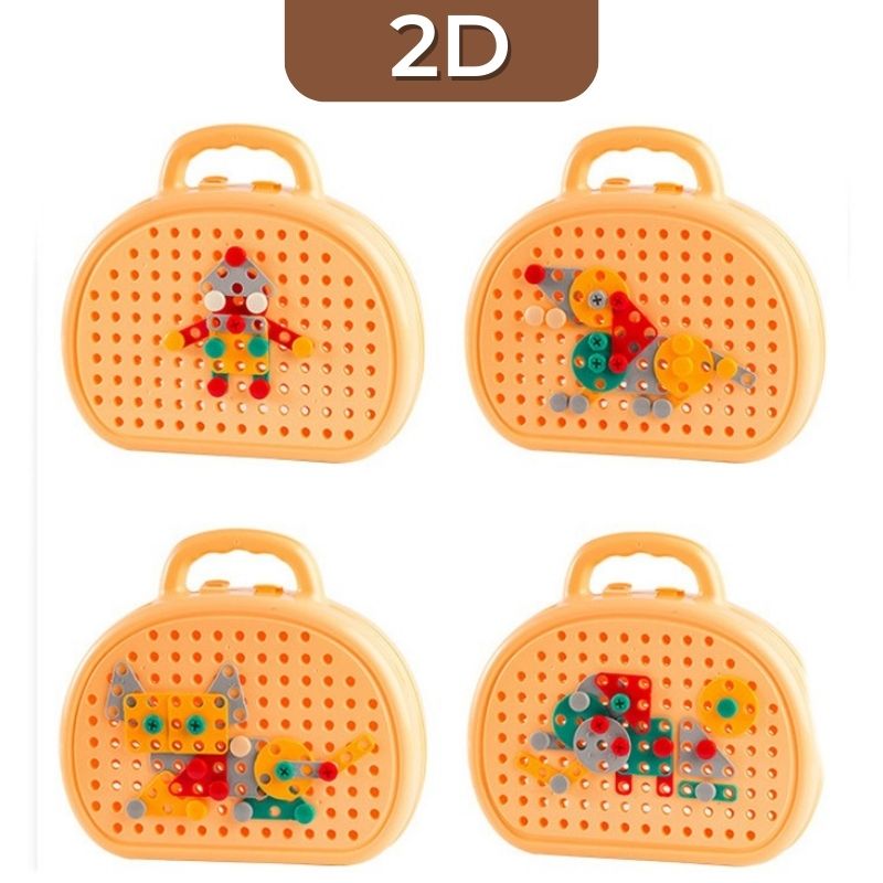 CreatiScrew™ Perceuse Électrique et puzzle 2D et 3D pour enfants